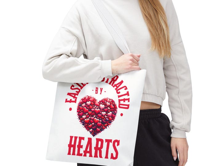 PAPAHeart Design Tote Bag, Love Heart Tote, Valentine's Day Bag, Fun Shopping Tote, Stylish Travel Bag, Playful Day Trip Tote