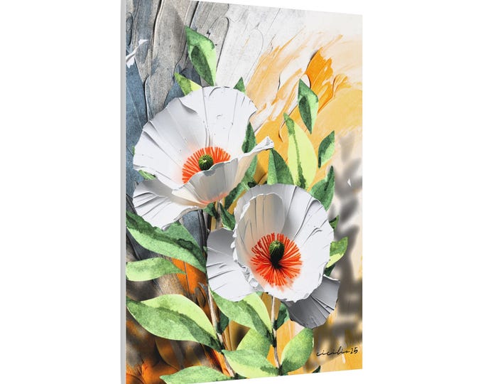 PAPAFloral Canvas Art Print | Bright Wall Decor, Home Accent, Gift Idea, Modern Art, Nature-Inspired Decor, Contemporary Design