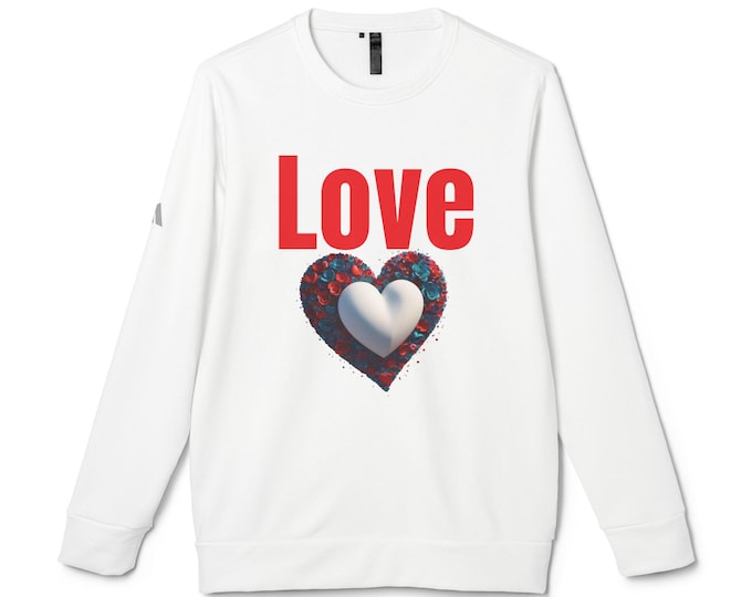 PAPALove Heart Unisex Fleece Crewneck Sweatshirt, Cozy Layer for Valentine's Day, Sweetheart Gift, Casual Outfit Essential, Warm Pullover