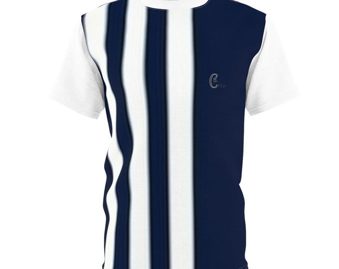 Nautical Striped Unisex Tee, Casual Summer Shirt, Beach Outfit, Trendy Graphic Tee, Fun Gift for Men and Women