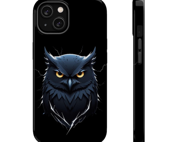 Owl Design Magnetic Tough Case, Animal Phone Cover, Gifts for Nature Lovers, Durable Cell Phone Case, Unique Owl Art Phone Cover, Wildlife