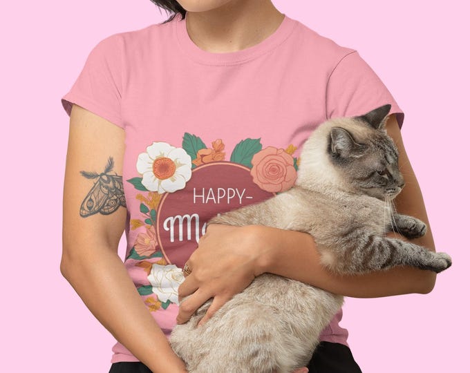PAPAMother's Day Floral Tee, Comfortable Unisex Cotton Shirt, Gift for Mom, Spring Fashion, Family Gatherings, Cute Tee