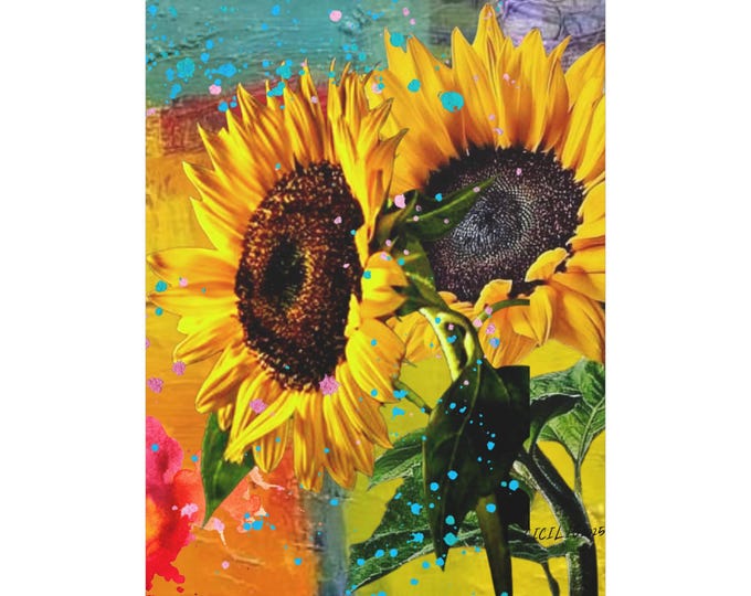 PAPAVibrant Sunflower Canvas Art | Colorful Home Decor | Wall Art | Modern Decor | Gift for Nature Lovers, Art Enthusiast, Spring Decor