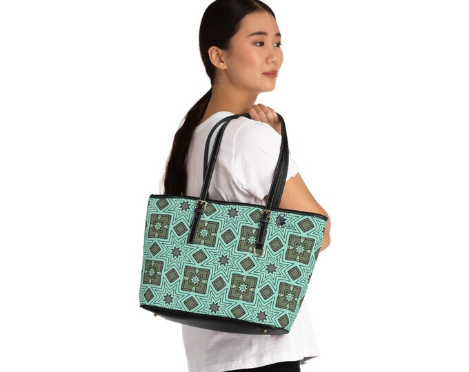 PAPABoho PU Leather Shoulder Bag - Stylish Tote for Everyday Use, Travel, Gift for Her, Trendy Handbag, Unique Pattern