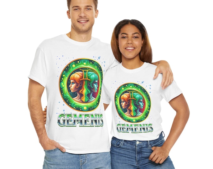 PAPAGemini Zodiac Unisex Heavy Cotton Tee, Astrology Shirt, Astrology Gift, Horoscope Tee, Birthday Gift for Geminis