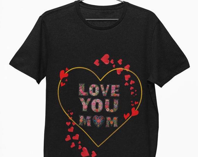 PAPALove You Mom Unisex Heavy Cotton Tee, Mother's Day Gift, Heart T-Shirt, Family Love Shirt, Cute Casual Tee, Gift for Mom