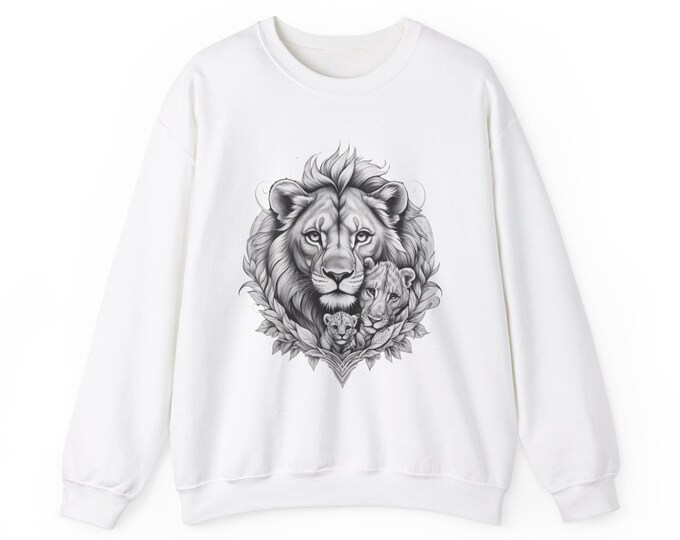 Majestic Lion Crewneck Sweatshirt, Cozy Animal Sweatshirt, Gift for Nature Lovers, Unisex Casual Wear, Perfect for Birthdays, Wildlife