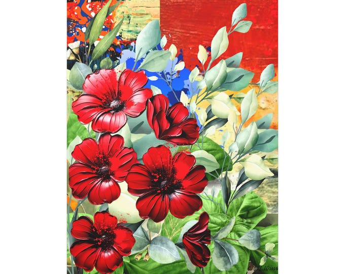 PAPAVibrant Floral Canvas Art Print, Home Decor, Wall Art, Flower Decoration, Gift for Her, Living Room Art