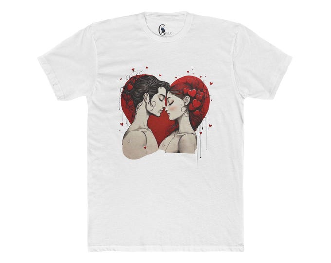 Romantic Love Tee, Perfect for Couples, Valentine's Day Gift, Anniversary Shirt, Heart Art T-Shirt, Unisex Cotton Tee