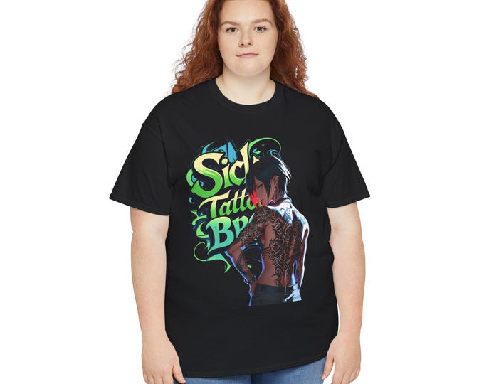 Sick Tattoo Bro Unisex Heavy Cotton Tee, Graphic Tee for Tattoo Lovers, Casual Men's Fashion, Gift for Artists, Streetwear Style, Birthday