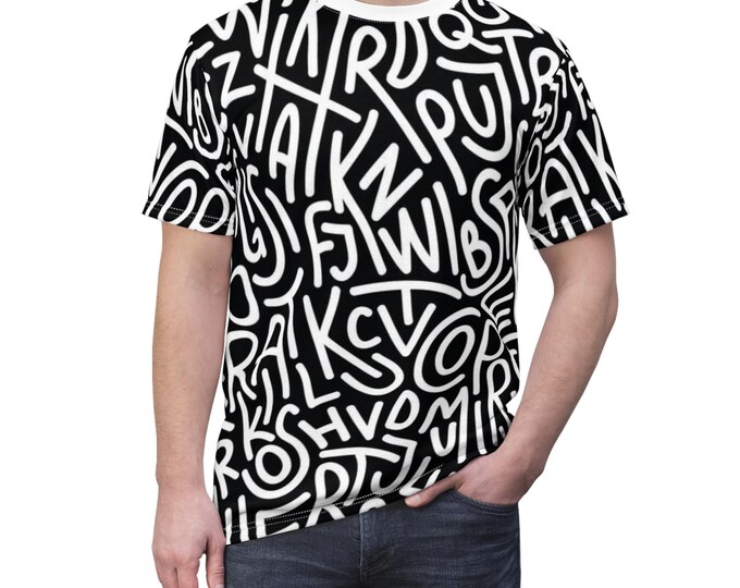 PAPATrendy Unisex Graphic Tee, Bold Letter Print, Casual Wear, Everyday Outfit, Unique Gift, Artsy Fashion, Street Style