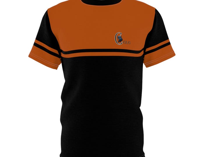Bold Orange & Black Unisex Tee - Casual Streetwear, Gift for Friends, Trendy Summer Top, Stylish Graphic Shirt