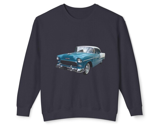 Vintage Car Unisex Lightweight Sweatshirt, Retro Automotive Style, Perfect Gift for Car Enthusiasts, Ideal for Casual Wear, Birthday