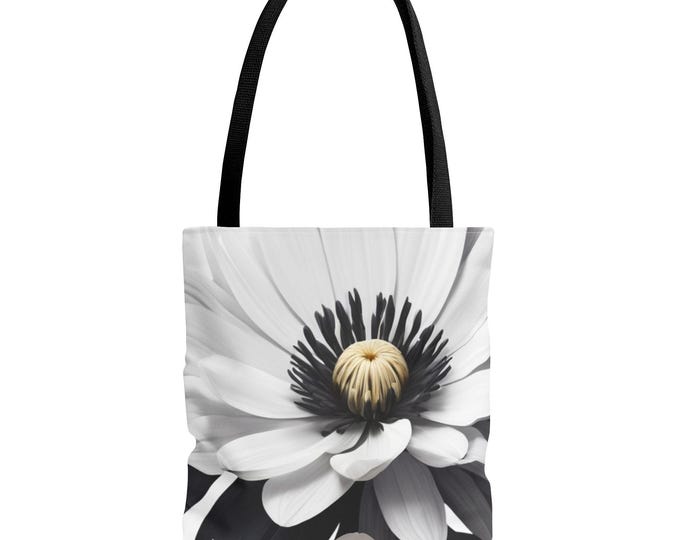PAPAElegant Flower Tote Bag, Chic Reusable Shopping Bag, Floral Canvas Purse, Eco-Friendly Gift, Travel & Everyday Use