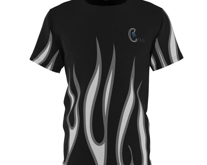 PAPAFlame Graphic Unisex T-Shirt, Edgy Graphic Tee, Black Flame Shirt, Casual Wear, Streetwear Fashion, Gift for Him/Her