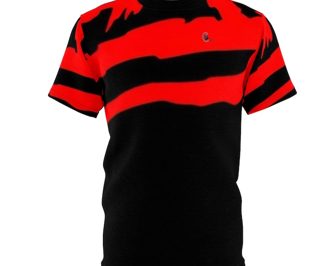 Bold Graphic Unisex Tee, Striped Shirt for Parties & Festivals, Trendy Streetwear Gift, Youth Sizes Available, Casual T-Shirt