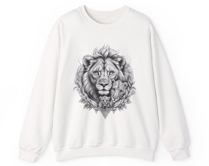 Majestic Lion Crewneck Sweatshirt, Cozy Animal Sweatshirt, Gift for Nature Lovers, Unisex Casual Wear, Perfect for Birthdays, Wildlife