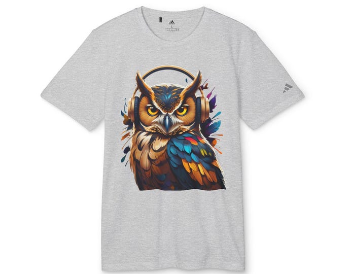 Colorful Owl Graphic Unisex Sport T-Shirt, Athletic Tee for Fitness, Gift for Animal Lovers, Cool Workout Top, Casual Wear