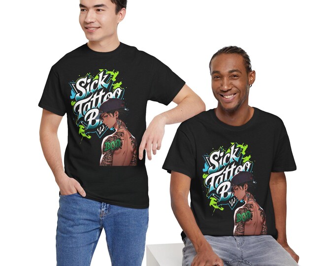 PAPASick Tattoo Graphic Tee, Cool Unisex Heavy Cotton T-Shirt, Perfect for Tattoo Lovers, Streetwear, Unique Gift, Casual Wear