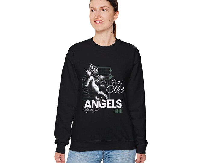 PAPACherubic Angels Unisex Sweatshirt, Cozy Layer, Casual Wear, Perfect Gift, Streetwear Style, Year-Round Comfort