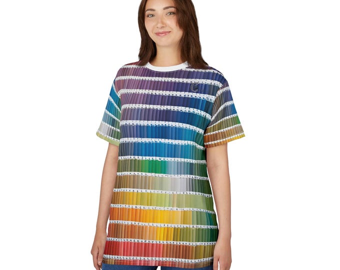 PAPAColorful Striped Unisex Cut & Sew Tee - Vibrant Casual Wear, Graphic T-Shirt for Art Lovers, Summer Fashion, Gift Idea, Festival Attire