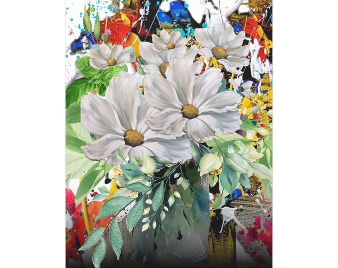 PAPAFloral Art Canvas Print, Vibrant Wall Decor for Home & Kitchen, Gift for Art Lovers, Wedding, Birthdays, Housewarming