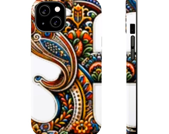 Artistic Magnetic Tough Cases for iPhone, Colorful Floral Phone Covers, Unique Gift for Her, Bohemian Style Accessories, Vibrant Tech Gear