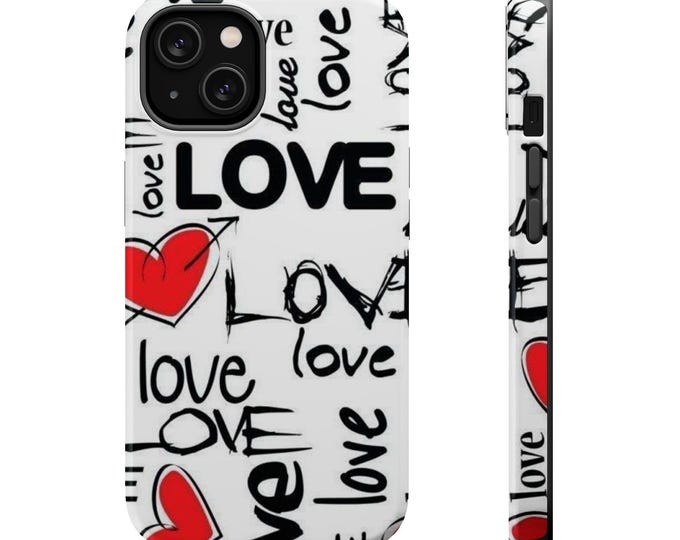 PAPALove-Inspired Magnetic Phone Case, Cute Phone Cover, Valentine's Day Gift, Stylish Tough Case, Heart Design, Unique Phone Accessory