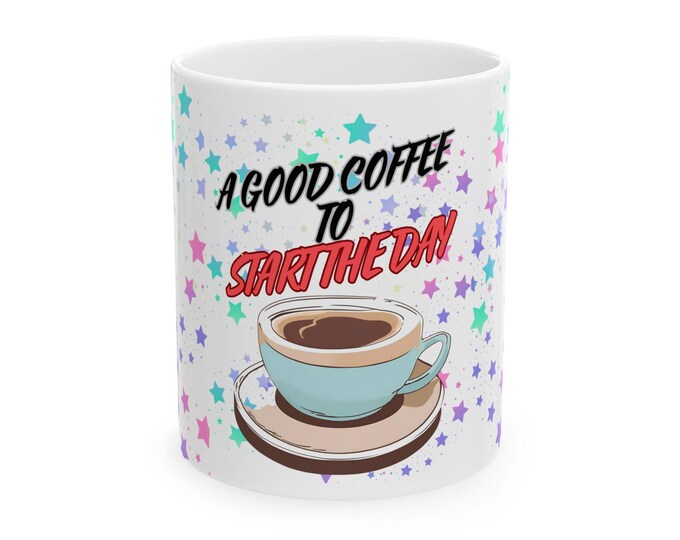 PAPAStars & Coffee Ceramic Mug | Motivational Coffee Cup | Perfect for Gifts, Birthdays, Morning Rituals, Home Office