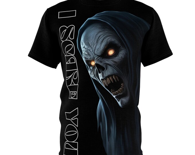 Unisex Horror Graphic Tee - I Scare You - Spooky Tee for Halloween, Sci-Fi Fans, Dark Aesthetic, Unisex Casual Wear