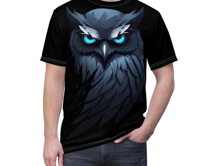 PAPAOwl Graphic Unisex Tee, Dark Owl Shirt, Casual Wear, Unique Owl Design Tee, Gift for Nature Lovers, Birthday Gift