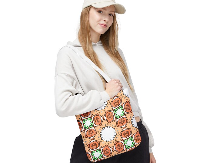 PAPAColorful Kaleidoscope Tote Bag - Eco-Friendly Shopping, Beach Day, Gym, Gift for Her, Reusable Grocery Canvas Carryall