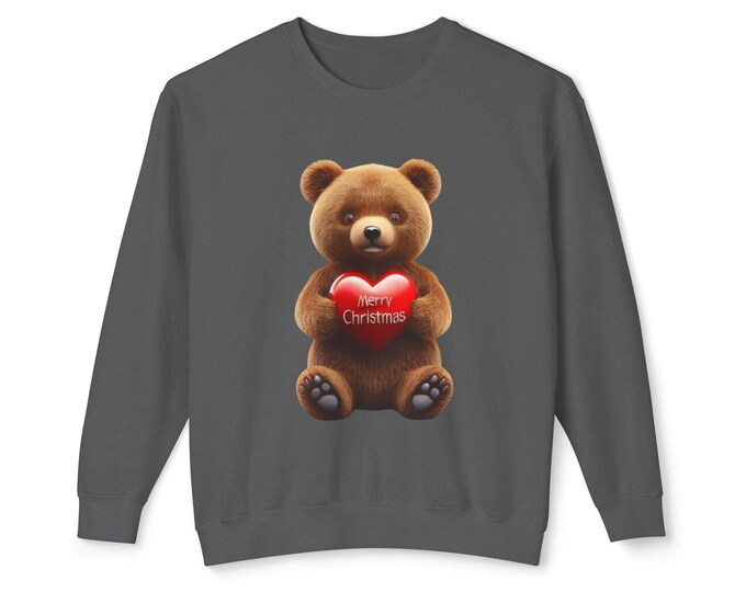 Merry Christmas Bear Sweatshirt, Unisex Crewneck, Cute Holiday Apparel, Cozy Gift, Winter Fashion, Christmas Party Wear