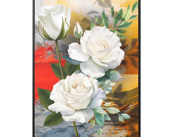 PAPAElegant Floral Gallery Canvas Wrap | Vertical Frame Art, Home Decor, Wall Art, Gift for Art Lovers, Mother's Day Gift, Unique Decoration