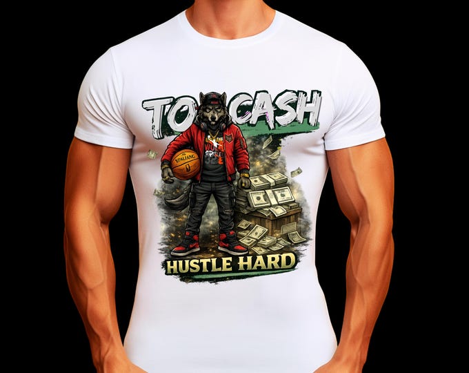 To Cash Hustle Hard Wolf Graphic Tee | Streetwear
