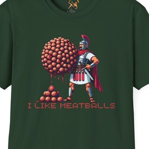 Eu gosto de almôndegas camisa amantes de espaguete camiseta centurião romano comida italiana estranho engraçado bobo