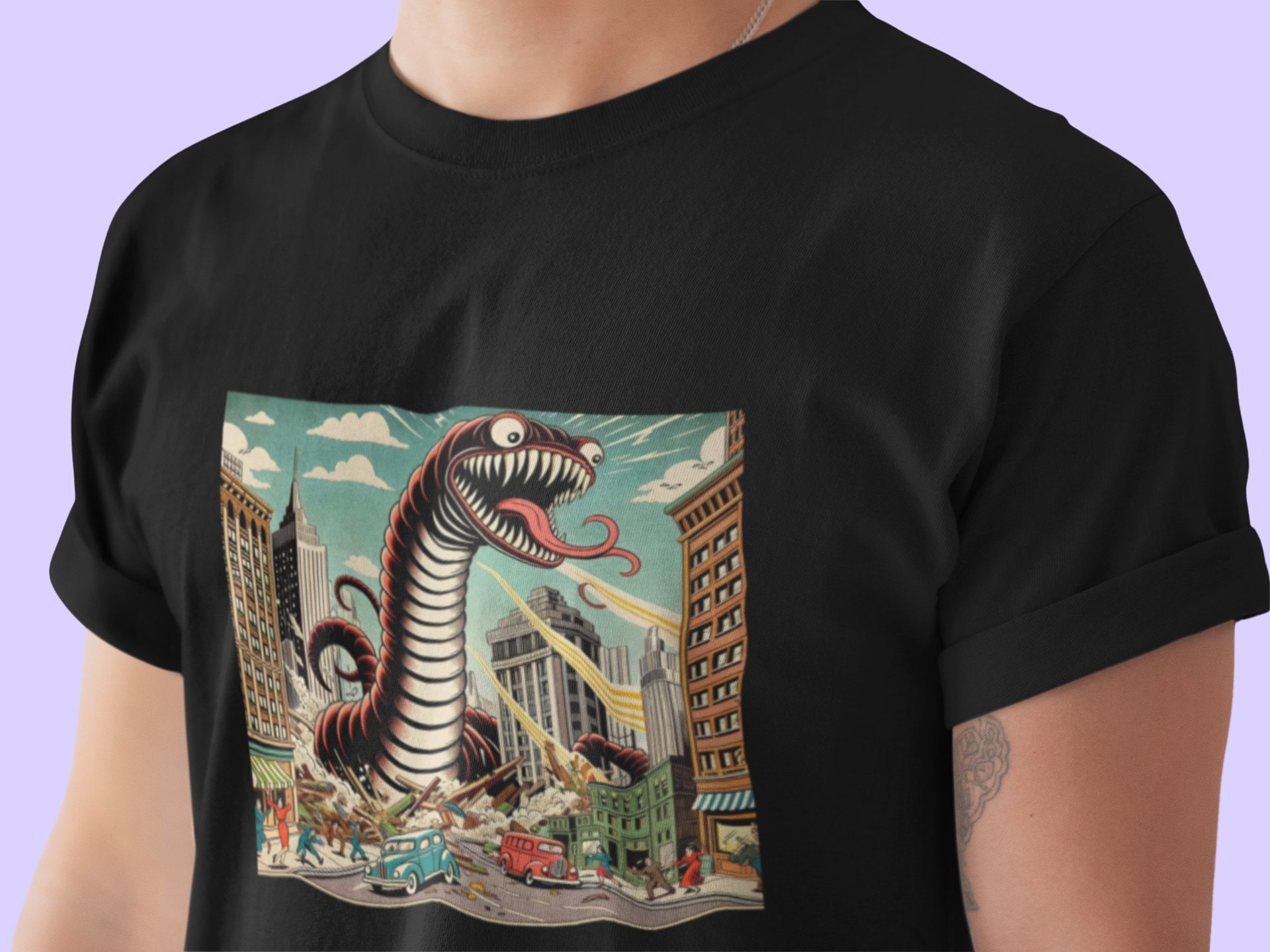 Worm Shirt Retro Comic T Shirt Vintage Comic Tee Shirt Monster Shirt