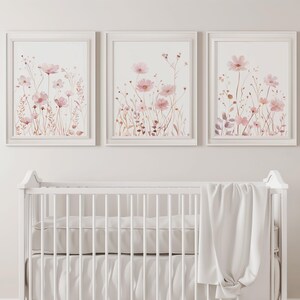Dusty Rose Wildflower Printable Wall Art Pink Floral Boho Nusery Prints ...