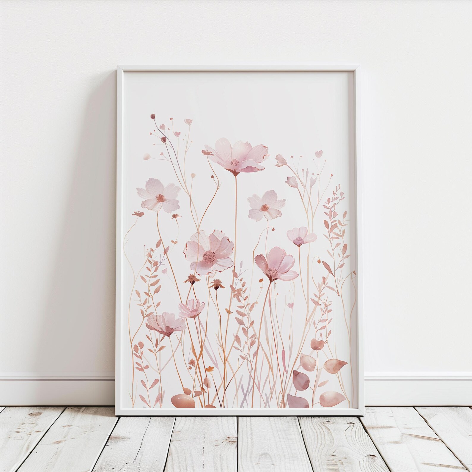 Dusty Rose Wildflower Printable Wall Art Pink Floral Boho Nusery Prints ...