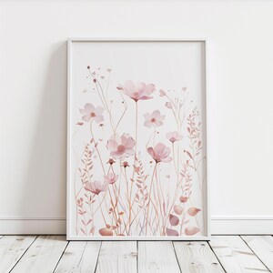 Dusty Rose Wildflower Printable Wall Art Pink Floral Boho Nusery Prints ...