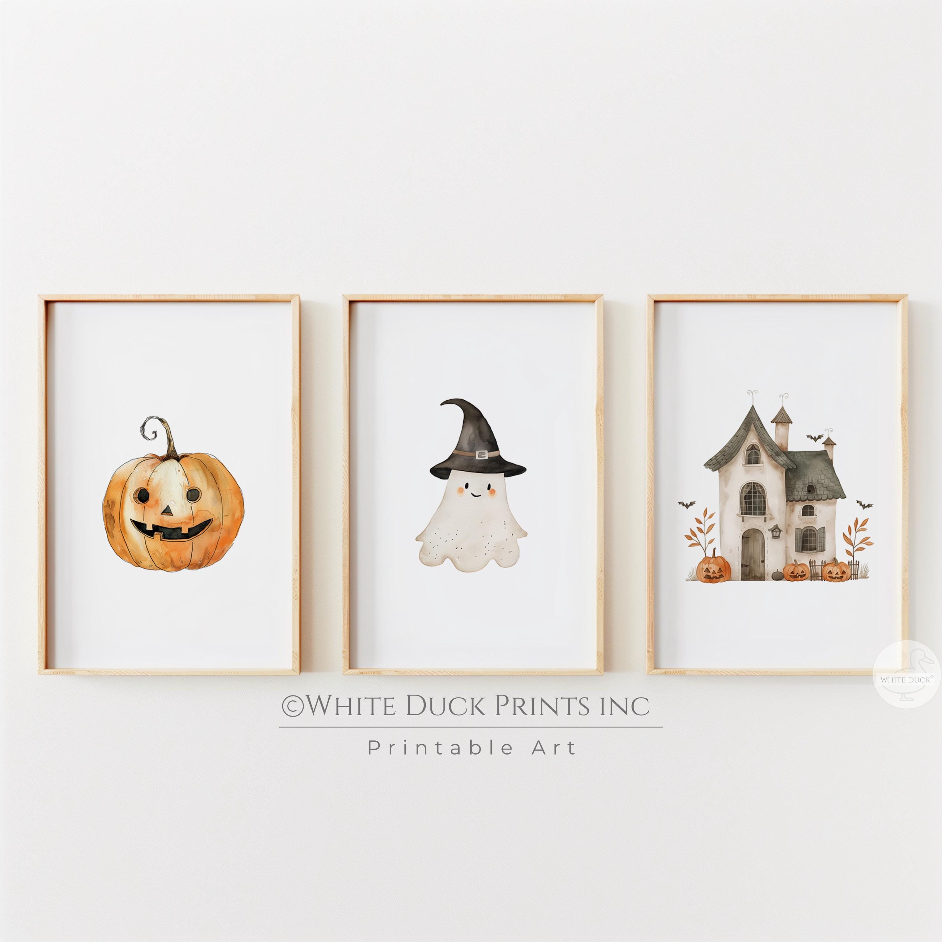 Halloween Prints Set | Kids Room Ghost, Pumpkin, Haunted House (digital ...