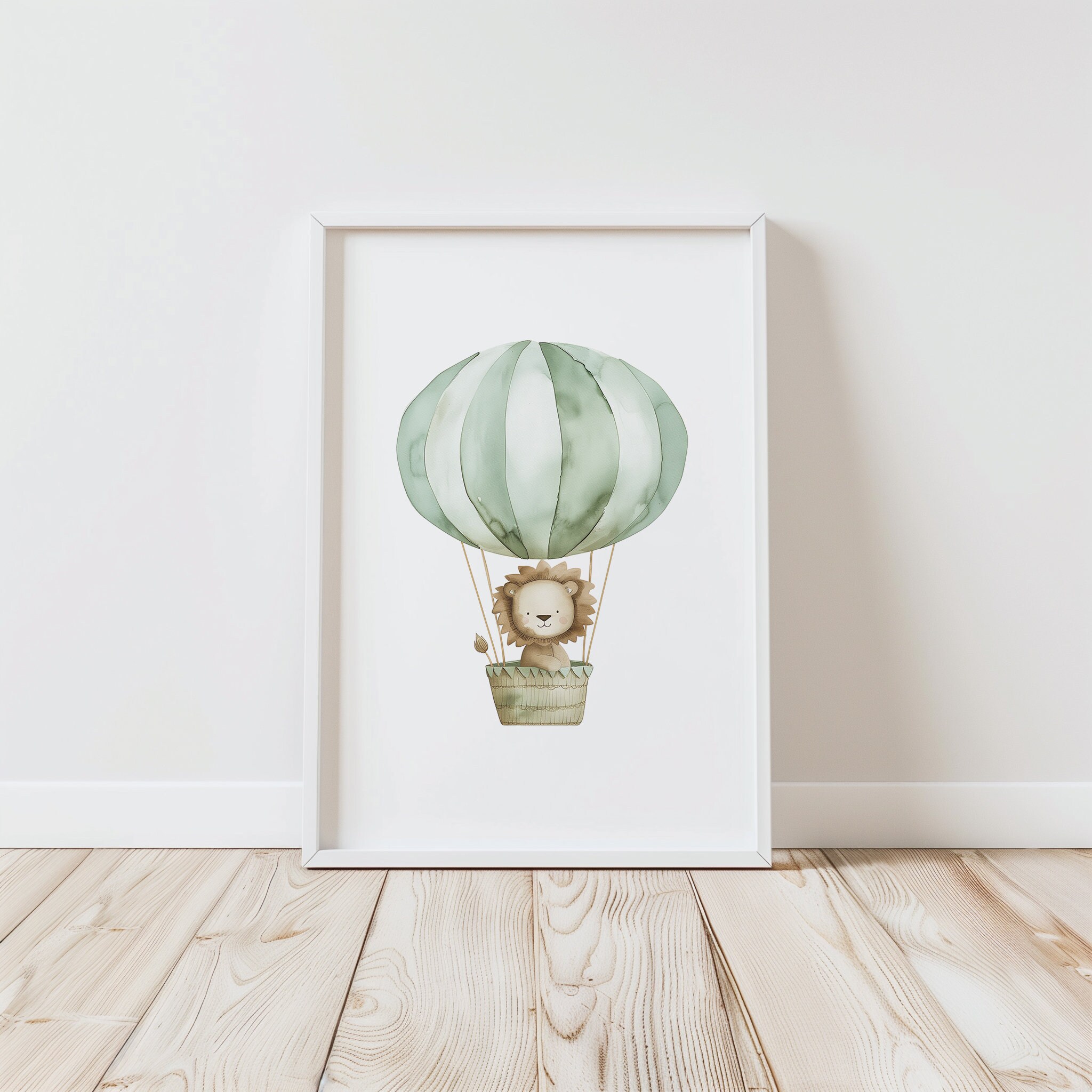 Safari Animal Hot Air Balloon Nursery Prints | Set of 4 (digital ...