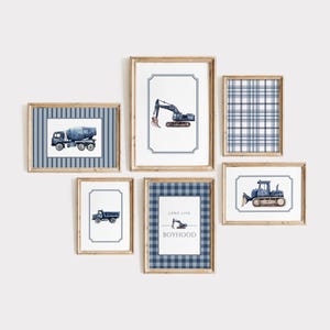 Baufahrzeug Wand Kunst Bagger Jungen Zimmer Drucke Marine Bau Kinderzimmer Dekor Spielzimmer Baulaster Digitaler Download G4