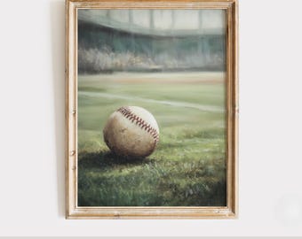 Vintage Baseball Print Boys Room Sports Nursery Wall Art Baseball Poster Printable Sports Decor for Kids Room, Sports Themed Nursery Art