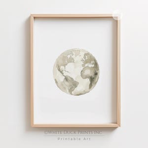 Outer Space Print, Neutral Earth Poster Printable Space Wall Art Kids Room Decor Planet Wall Art Nursery Themed Space Travel Solar System