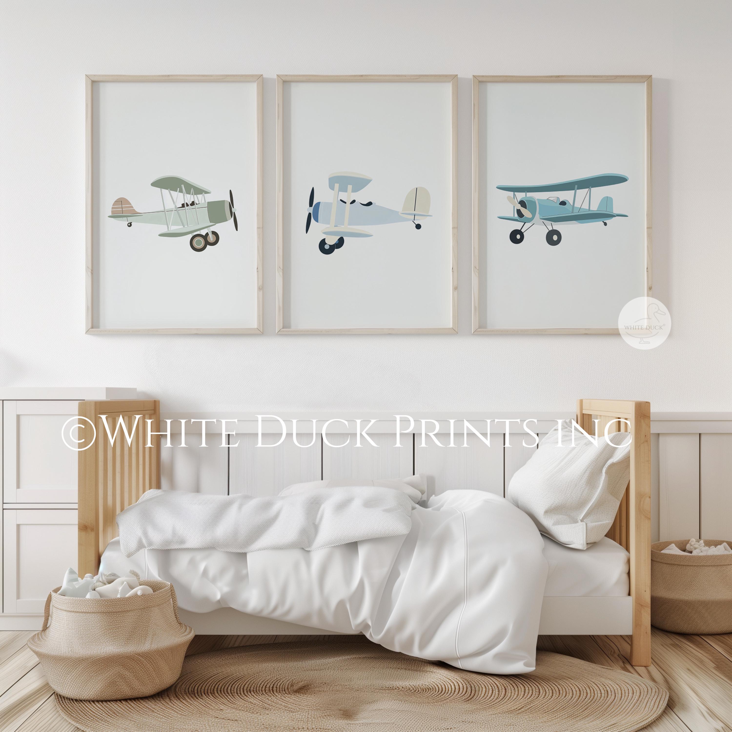 Vintage Airplane Nursery Art Set of 3 Watercolor Plane Prints Aviation ...