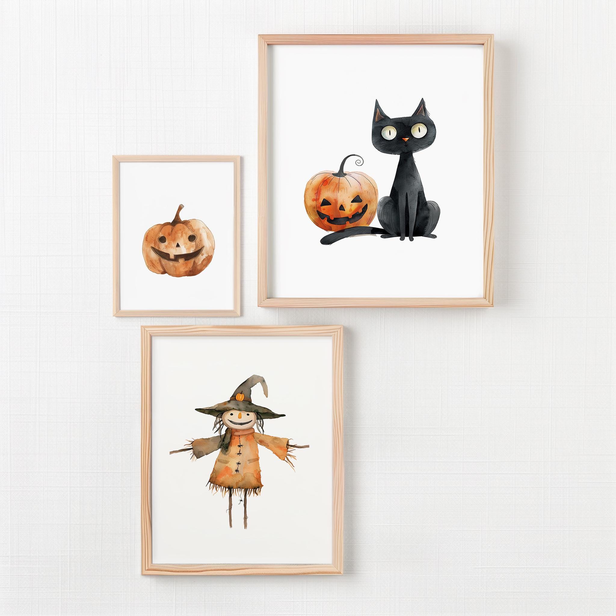 Halloween Set of 3 Printable Wall Art Kids Room Halloween Decor ...