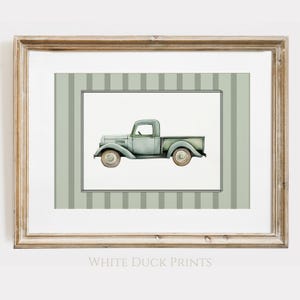 Sage Green Vintage Truck Transportation Nursery Wall Art, Pickup Truck Travel Vintage Boy Room Printable Art Vintage Truck Digital Download