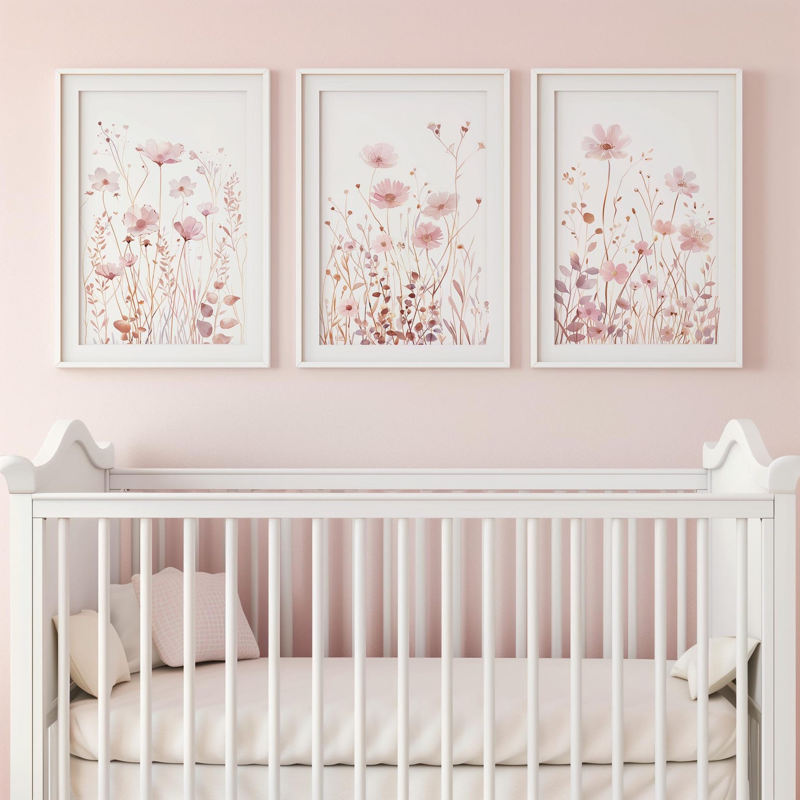 Dusty Rose Wildflower Printable Wall Art Pink Floral Boho Nusery Prints ...
