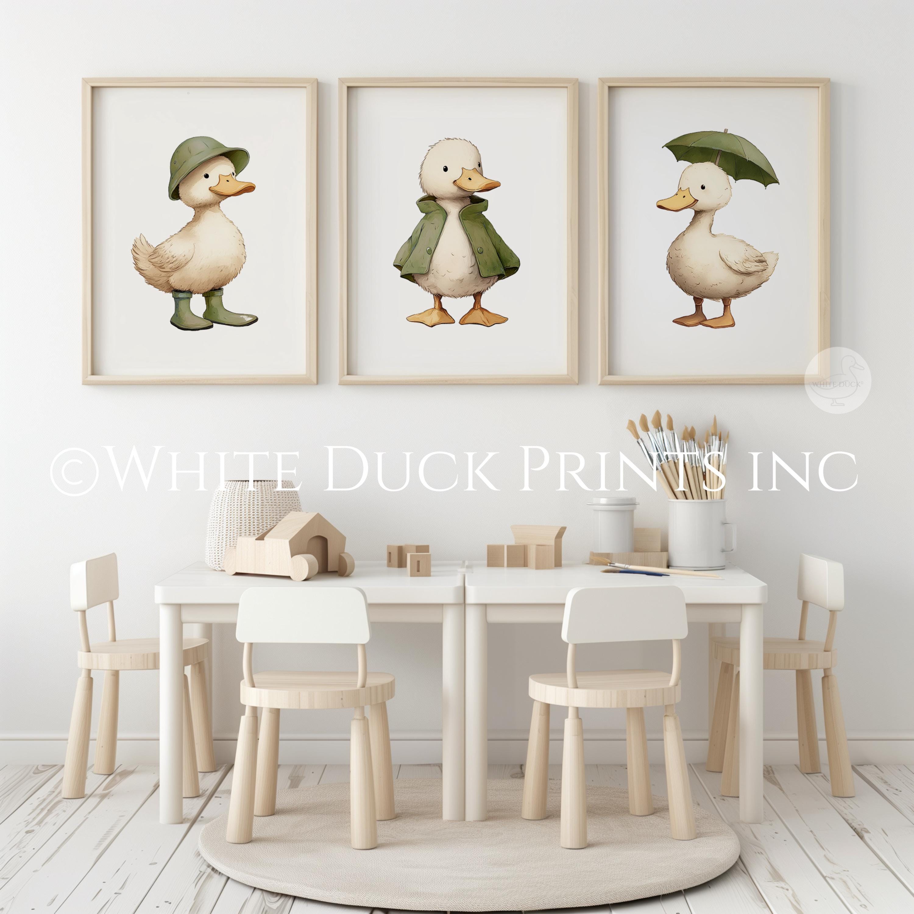 Set of 3 Duck Nursery Wall Art | Army Green Nursery Decor | Boy Room ...
